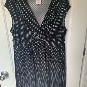 Oh baby black polkadot maternity dress.
